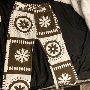 Flower Designed Cider Jeans